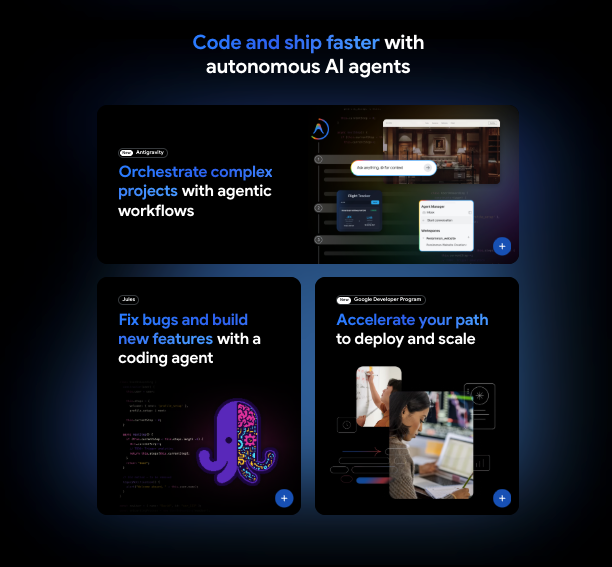 Gemini AI agents and coding. Source: Google