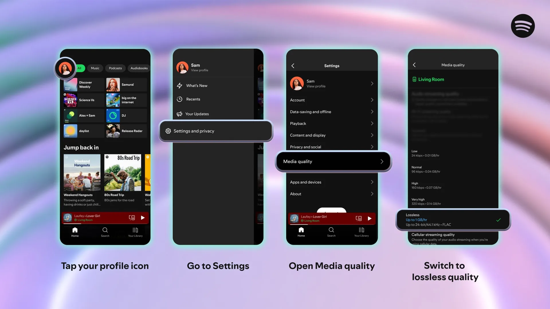 Hear more detail at up to 24-bit/44.1 kHz FLAC